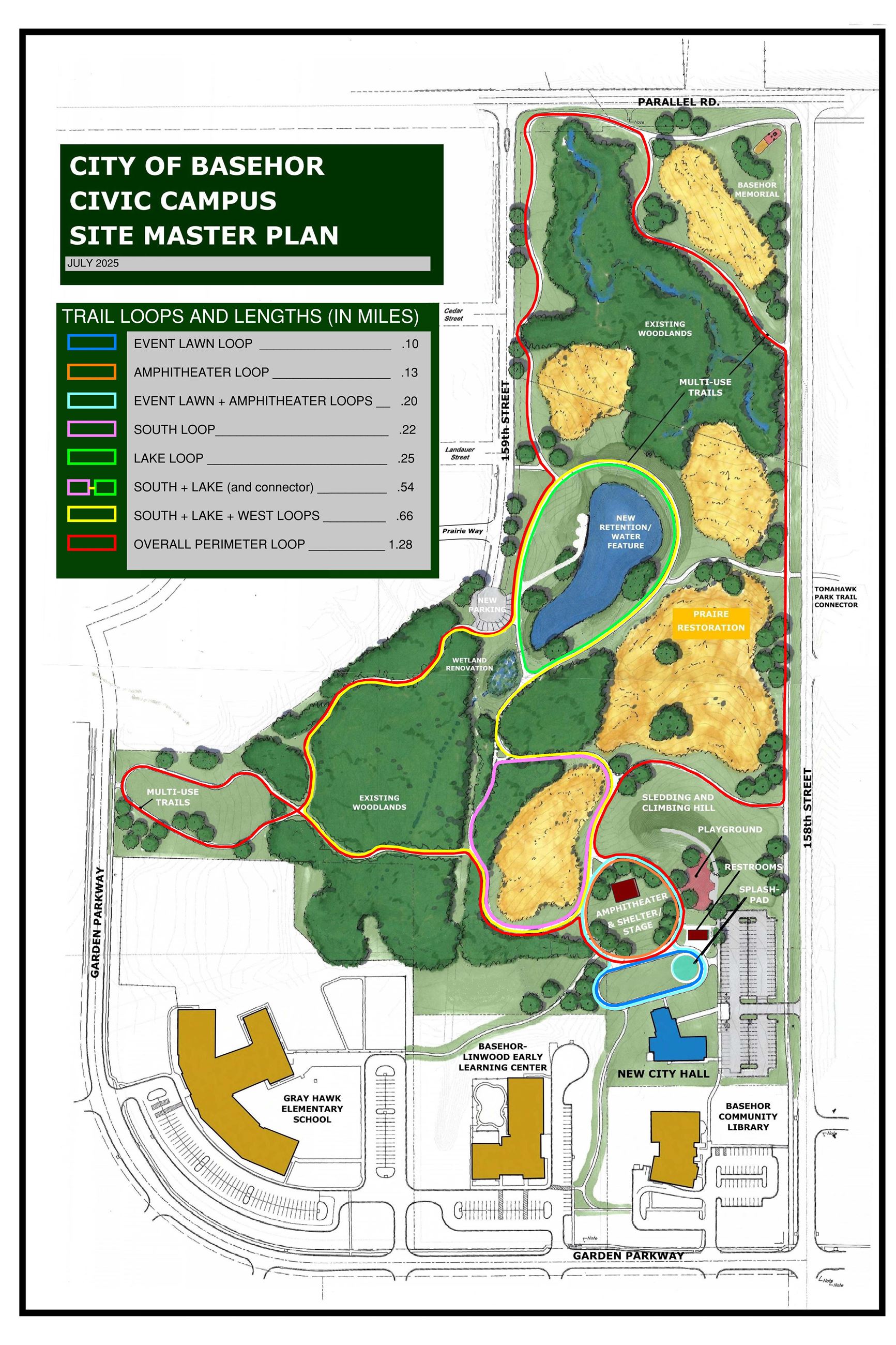 Basehor Civic Campus -  TRAIL LOOPS DIAGRAM -7.15.25p